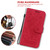 iPhone 17e / 16e Butterfly Rose Embossed Leather Phone Case - Red
