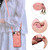 iPhone 17e / 16e Car Magnetic Ring Buckle Card Bag Phone Case with Lanyard - Pink