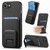 iPhone 17e / 16e Carbon Fiber Card Bag Fold Stand Phone Case - Black