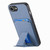 iPhone 17e / 16e Carbon Fiber Card Bag Fold Stand Phone Case - Blue