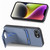 iPhone 17e / 16e Carbon Fiber Card Bag Fold Stand Phone Case - Blue