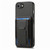 iPhone 17e / 16e Carbon Fiber Fold Stand Elastic Card Bag Phone Case - Black