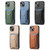 iPhone 17e / 16e Carbon Fiber Fold Stand Elastic Card Bag Phone Case - Black