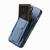 iPhone 17e / 16e Carbon Fiber Fold Stand Elastic Card Bag Phone Case - Blue