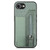 iPhone 17e / 16e Carbon Fiber Horizontal Flip Zipper Wallet Phone Case - Green