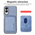 iPhone 17e / 16e Carbon Fiber Leather Card Magsafe Phone Case - Blue