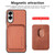 iPhone 17e / 16e Carbon Fiber Leather Card Magsafe Phone Case - Brown