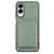 iPhone 17e / 16e Carbon Fiber Leather Card Magsafe Phone Case - Green