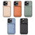 iPhone 17e / 16e Carbon Fiber Leather Card Magsafe Phone Case - Khaki