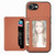 iPhone 17e / 16e Carbon Fiber Magnetic Card Wallet RFID Blocking Phone Case - Brown