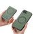 iPhone 17e / 16e Carbon Fiber MagSafe Vertical Flip Card Bag Phone Case - Green