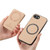 iPhone 17e / 16e Carbon Fiber MagSafe Vertical Flip Card Bag Phone Case - Khaki