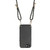iPhone 17e / 16e Carbon Fiber Texture Leather Back Phone Case with Crossbody Strap - Black