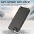 iPhone 17e / 16e Carbon Fiber Texture Leather Back Phone Case with Crossbody Strap - Black