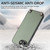 iPhone 17e / 16e Carbon Fiber Texture Leather Back Phone Case with Crossbody Strap - Green