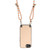 iPhone 17e / 16e Carbon Fiber Texture Leather Back Phone Case with Crossbody Strap - Khaki