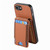 iPhone 17e / 16e Carbon Fiber Vertical Flip Wallet Stand Phone Case - Brown