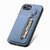 iPhone 17e / 16e Carbon Fiber Vertical Flip Zipper Phone Case - Blue