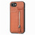 iPhone 17e / 16e Carbon Fiber Vertical Flip Zipper Phone Case - Brown