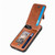 iPhone 17e / 16e Carbon Fiber Vertical Flip Zipper Phone Case - Brown