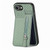 iPhone 17e / 16e Carbon Fiber Vertical Flip Zipper Phone Case - Green