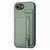 iPhone 17e / 16e Carbon Fiber Vertical Flip Zipper Phone Case - Green
