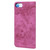 iPhone 17e / 16e Cartoon Sakura Cat Embossed Leather Phone Case - Rose Red