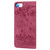 iPhone 17e / 16e Cartoon Sakura Cat Embossed Leather Phone Case - Wine Red