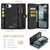 iPhone 17e / 16e CaseMe 008 Detachable Multifunctional Leather Phone Case - Black