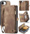 iPhone 17e / 16e CaseMe 008 Detachable Multifunctional Leather Phone Case - Brown