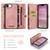 iPhone 17e / 16e CaseMe 008 Detachable Multifunctional Leather Phone Case - Pink