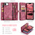 iPhone 17e / 16e CaseMe 008 Detachable Multifunctional Leather Phone Case - Red