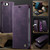 iPhone 17e / 16e CaseMe 033 Calf Leather Lining Microfibre RFID Blocking Phone Case - Purple