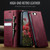 iPhone 17e / 16e CaseMe 033 Calf Leather Lining Microfibre RFID Blocking Phone Case - Red