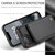 iPhone 17e / 16e CaseMe C22 Card Slots Holder RFID Anti-theft Phone Case - Black