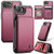 iPhone 17e / 16e CaseMe C22 Card Slots Holder RFID Anti-theft Phone Case - Red