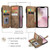 iPhone 17e / 16e CaseMe C30 Card Slots Zipper Wallet Leather Phone Case - Brown