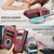 iPhone 17e / 16e CaseMe C30 Card Slots Zipper Wallet Leather Phone Case - Red