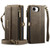 iPhone 17e / 16e CaseMe C39 RFID Blocking Zipper Wallet Leather Phone Case with Crossbody Strap - Coffee