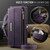 iPhone 17e / 16e CaseMe C39 RFID Blocking Zipper Wallet Leather Phone Case with Crossbody Strap - Purple