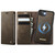 iPhone 17e / 16e CaseMe C49 MagSafe RFID Blocking Detachable Wallet Leather Phone Case - Coffee