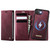 iPhone 17e / 16e CaseMe C49 MagSafe RFID Blocking Detachable Wallet Leather Phone Case - Red