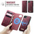 iPhone 17e / 16e CaseMe C49 MagSafe RFID Blocking Detachable Wallet Leather Phone Case - Red
