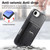 iPhone 17e / 16e CaseNeo Fold Holder Retro Elastic Card Bag Magnetic Back Phone Case - Black