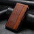 iPhone 17e / 16e CaseNeo Splicing Dual Magnetic Buckle Leather Phone Case - Brown