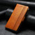 iPhone 17e / 16e CaseNeo Splicing Dual Magnetic Buckle Leather Phone Case - Khaki