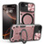 iPhone 17e / 16e CD Texture Sliding Camshield Magnetic Holder Phone Case - Pink
