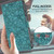 iPhone 17e / 16e Cherry Blossoms Embossed Leather Phone Case - Green
