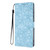 iPhone 17e / 16e Cherry Blossoms Embossed Leather Phone Case - Light Blue
