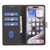 iPhone 17e / 16e Color Matching RFID Anti-theft Leather Phone Case - Black